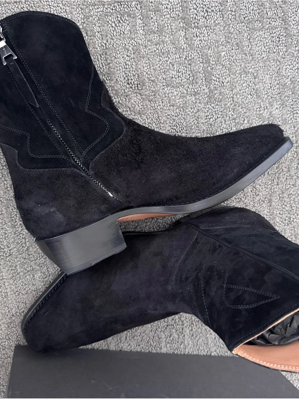 John Varvatos Black Suede Rancher Boots Men’s Size 11 Made in Italy – New in Box